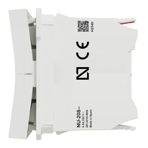 SCHNEIDER ELECTRIC - NU320818 New Unica Blind switch 6A, two-module, white 