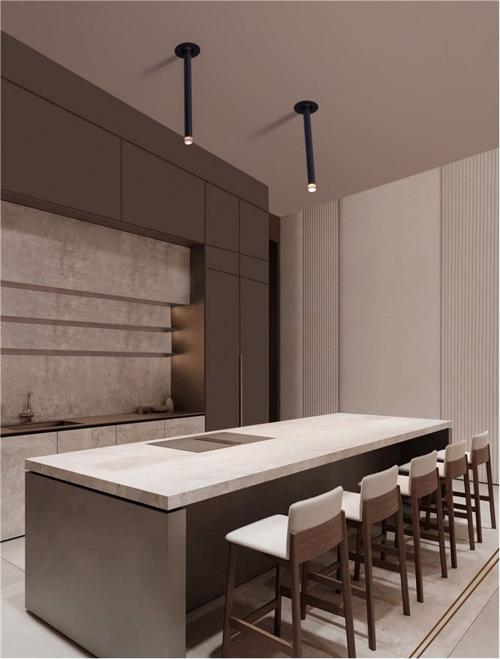 NOVA LUCE - Спот Пясъчно черен алуминий LED 4W 3000K 177lm D:5cm H:24cm STILVI  9232145