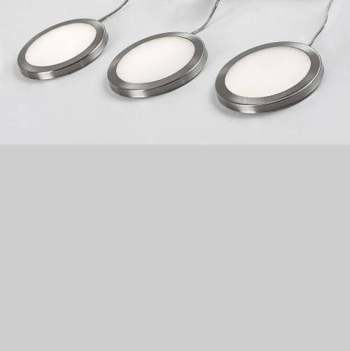 RABALUX - LED Димируемо осветление за шкаф 3бр. х Ø8cm  78043  SOCAVI ⚡ LED 3W ⚡ 100lm ⚡ 4000К ⚡ 230V ⚡ IP20 ✴ Сребрист/Бял