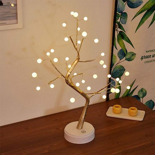 ACA LIGHTING - X1036152 ^ “TREE WITH BALL LIGHTS”, 36 LED LIGHTS WITH BATTERY (3xAA)/USB, WARM WHITE, IP20, 50cm