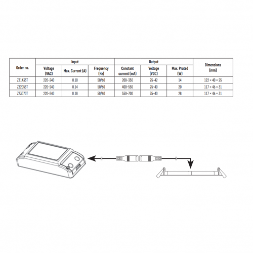 EMOS - Triac dimmable driver for LED luminaire 700mA 28W  ZZ3070T
