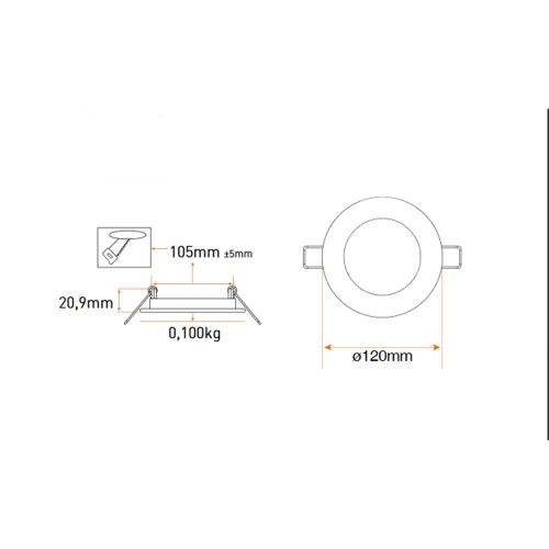 PANASONIC - 6W Circular Type LED Panel - 6500K  LPLA11W066