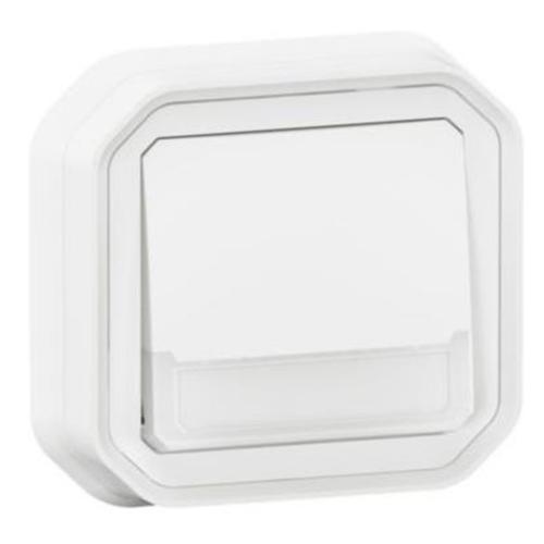 LEGRAND - Button NO/NC with backlight 12V and lable monobloc for flush mounting mechanism color White IP55 Plexo New 69864L