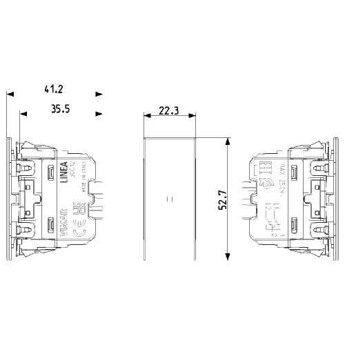 VIMAR - 1P 10AX Axial reversing switch white, lightable - 30012A.B