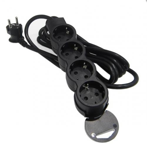 LEGRAND - 695025 Multi-outlet extension - 4x2P+E - 1.5 m cord black
