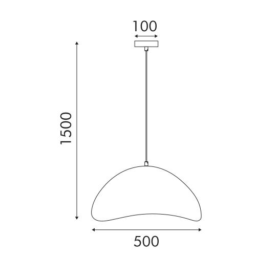ACA LIGHTING - Пендел Ø500mm, h1500mm CAVE E27 бял MP24123650