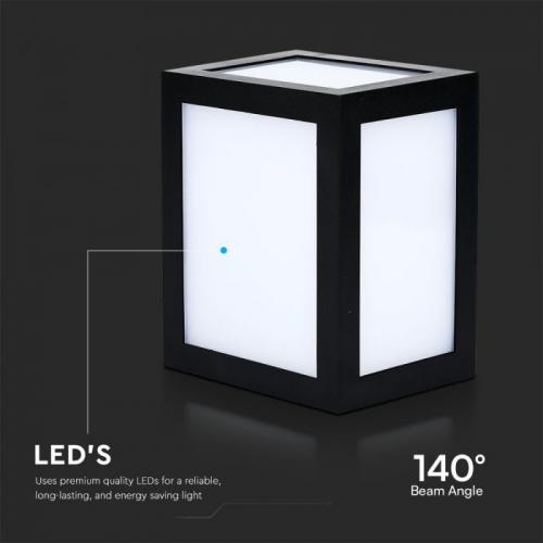 V-TAC - Фасаден аплик 12W Черно Тяло 6400К SKU: 218342