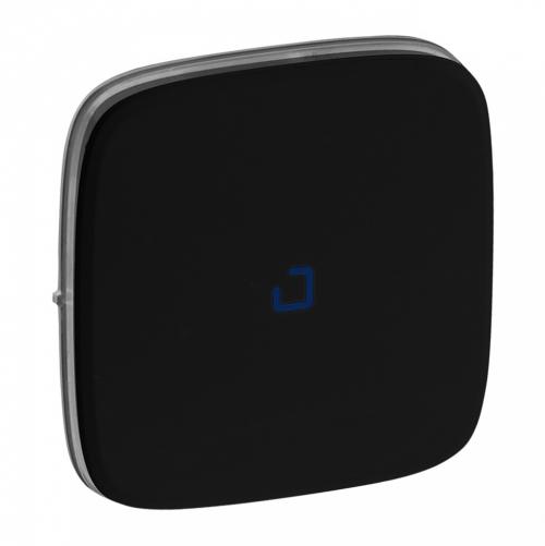 LEGRAND - 7 550 88 Cover plate Valena Allure -one/two-way switch/push-button -with blue lens - black