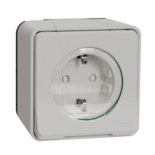 SCHNEIDER ELECTRIC - Влагозащитен контакт MUR39034 Mureva Styl бял