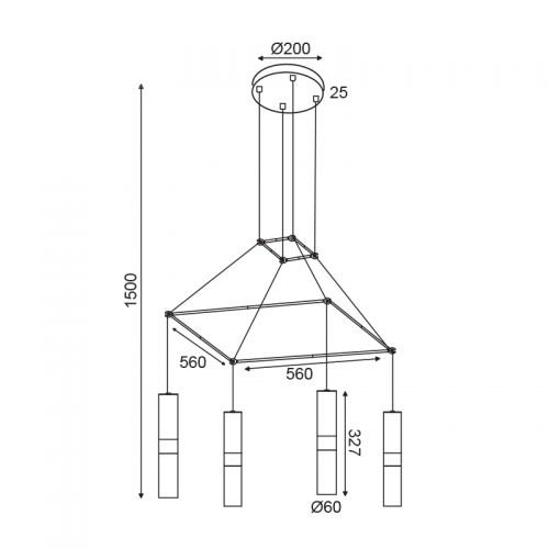 ACA LIGHTING - Пендел HM854P56WH