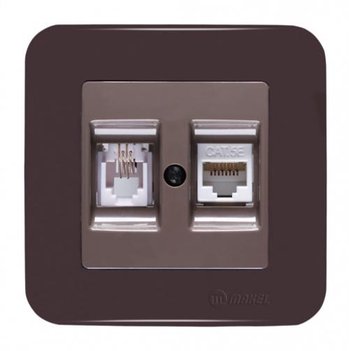 MAKEL - Data Socket (Cat5 + Phone Numeric) Lilium Natural 55437 