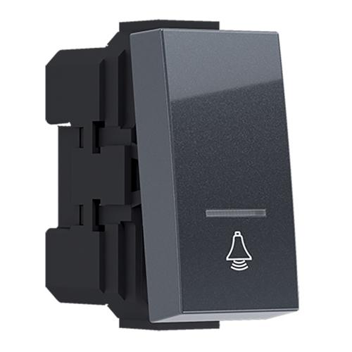 ACA LIGHTING - MODYS PUSH BUTTON SWITCH WITH INDICATOR & SYMBOL BELL ANTHRACITE 1 M. 1P 10A 250VAC IP20 10101312428