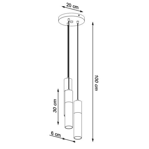SOLLUX - pendant  lamp  PABLO 3P white  SL.1013