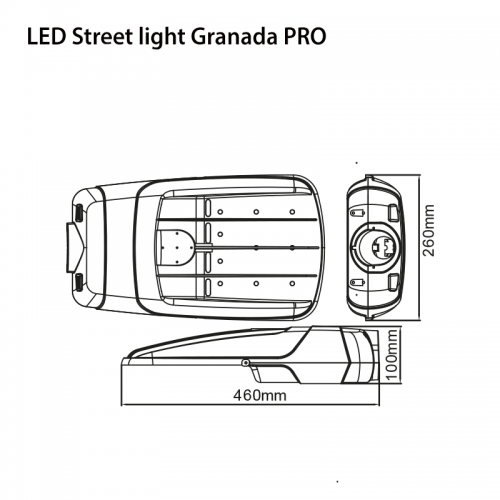 2R - LED УЛИЧНО ОСВ. ТЯЛО 65W GRANADA PRO IP66 140Lm/W