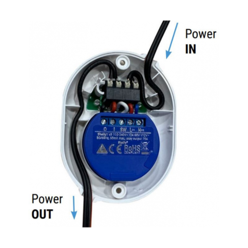 SHELLY - Button box for 1 / 1PM black Shelly Button - 266038 Shelly Button for 1/1PM - Black