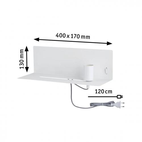 PAULMANN - Аплик с рафт  78915  DEVARA⚡E27⚡230V⚡max. 40W dimmable✴Бял