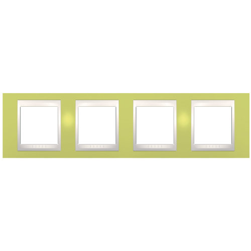SCHNEIDER ELECTRIC - MGU6.008.563 Unica Plus - cover frame - 4 gang - apple green/ivory