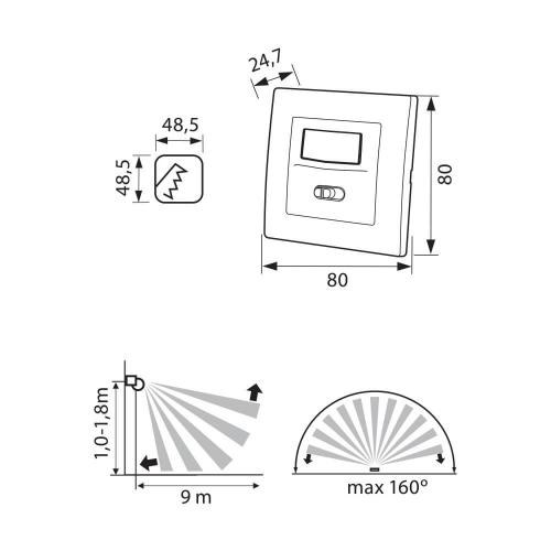 VIVALUX - Infrared motion sensor ZULU SR16-W  VIV003889