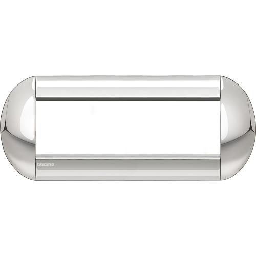 BTICINO - LNB4807CR Round cover plate 7 modules - chrome polished 