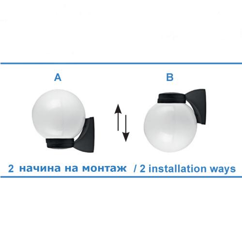 ACA LIGHTING - Градински аплик Ø200 влагозащитен IP44 PLGM1W