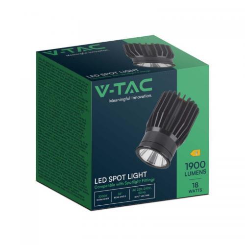 V-TAC - LED Aluminum Module 18W 6400K 1900lm 34° black SKU 10303
