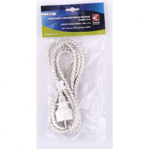 EMOS - Flexo Cord, 3x0,75mm2, braided 2,4m