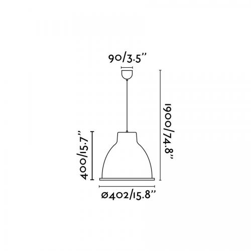 FARO - CHARLOTTE Dark grey pendant lamp Ref.68562
