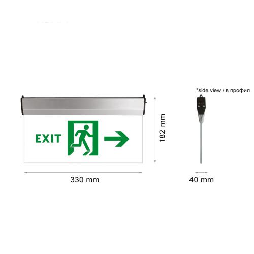 TNL - LED EMERGENCY LIGHT EXIT GLASS -ЛЯВО 3W