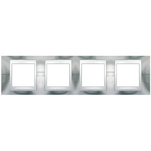 SCHNEIDER ELECTRIC - MGU66.008.810 Unica Plus - cover frame - 4 gang - bright chrome/white