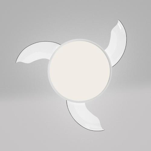 ACA LIGHTING - Вентилатор за таван с дистанционно 36W 3000K-6500K 2000Lm 3 прозрачни перки, бял FANKKWH10G