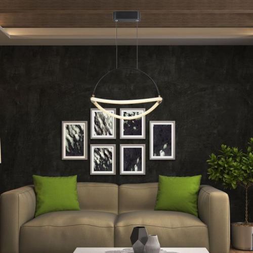 V-TAC - 12W LED Handing Pendant Light WIth 1.5m Wire 400mm 4000K Black ...