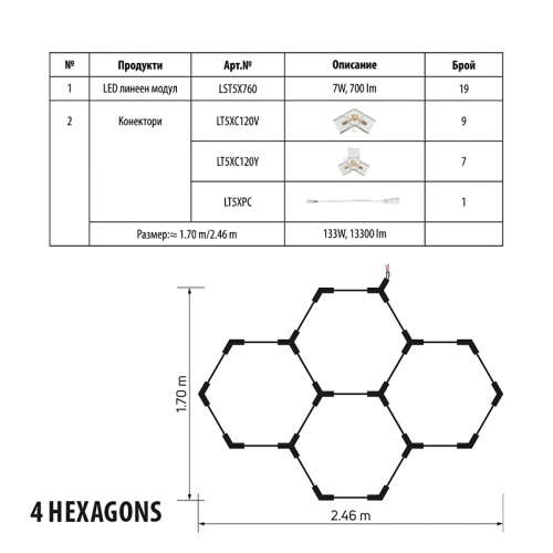 ULTRALUX - V- Конектор за LT5X760, 120°, 2 пина LT5XC120V