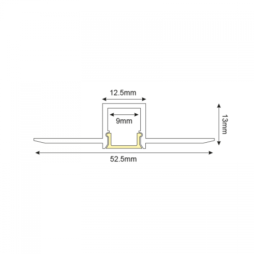 ACA LIGHTING - P121 ALUMINUM PROFILE P121 WITH OPAL PC DIFFUSER 2m/pc