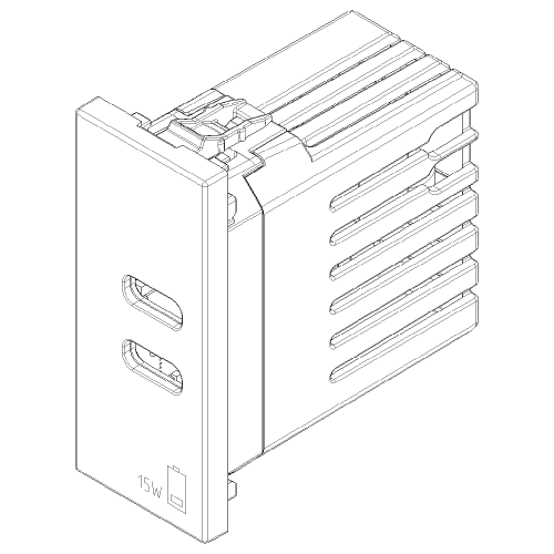 VIMAR - 30292.CCC USB Модул Linea, C+C 15W 3A 5V 1M, Canvas