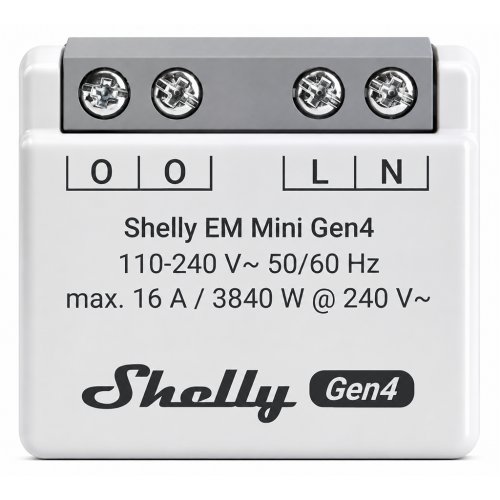 SHELLY - Микромодул Smart монофазен мерител 1х 16A Shelly EM Mini Gen4 - 070823