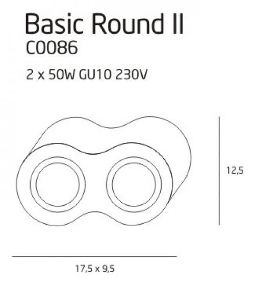MAXLIGHT - Спот BASIC ROUND C0086 , 2 x 50W GU10 230V