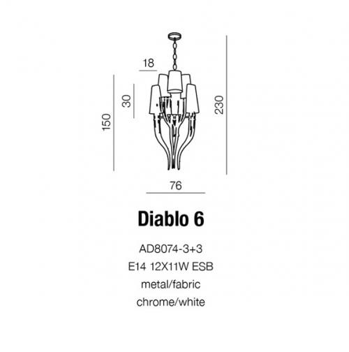 AZZARDO - Diablo 6 AZzardo AD8074-3+3 BLACK