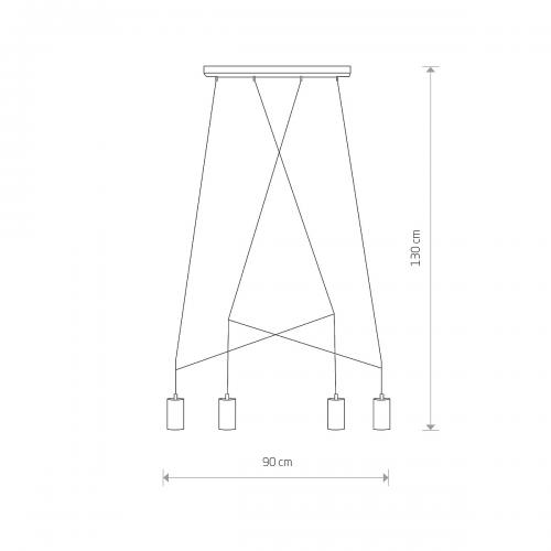 NOWODVORSKI - Пендел 7957 IMBRIA SOLID BRASS IV listwa • GU10 4x10W only LED • IP20
