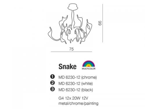 AZZARDO - Полилей Snake MD6230-12 WH / AZ0045