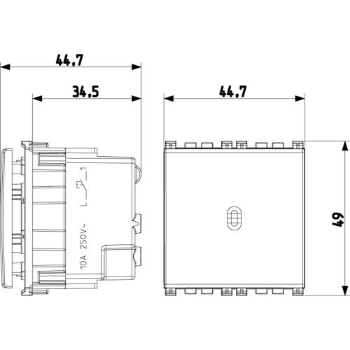 VIMAR - 19108.2 - Axial 1P NO 10A push button 2M grey