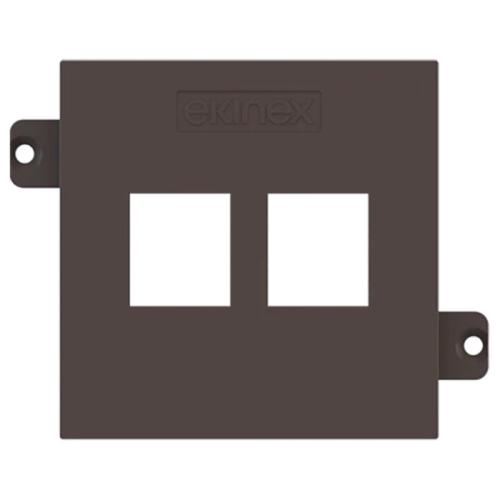 Ekinex - Faceplate for 2х RJ45 Keystone 55x55 Fenix Cocoa - EK-KSC-2K-FCC