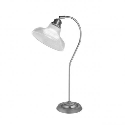 SEARCHLIGHT -  EU7180SS Bistro Iii Table Lamp, Satin Silver, Halophane Glass 