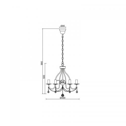 ACA LIGHTING - Полилей   ELEGANT  DLA12655PAB