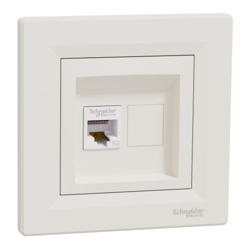 SCHNEIDER ELECTRIC - EPH4300123 Asfora - single data outlet - RJ45 cat.5e UTP ivory