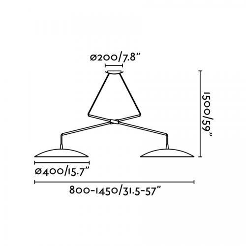 FARO - SLIM LED White double extensible pendant lamp Ref.24504