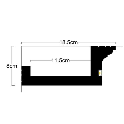 ADORN - Decorative cornice for indirect lighting LD- 60 LightLine™ 18.5 x 8 x 200 cm