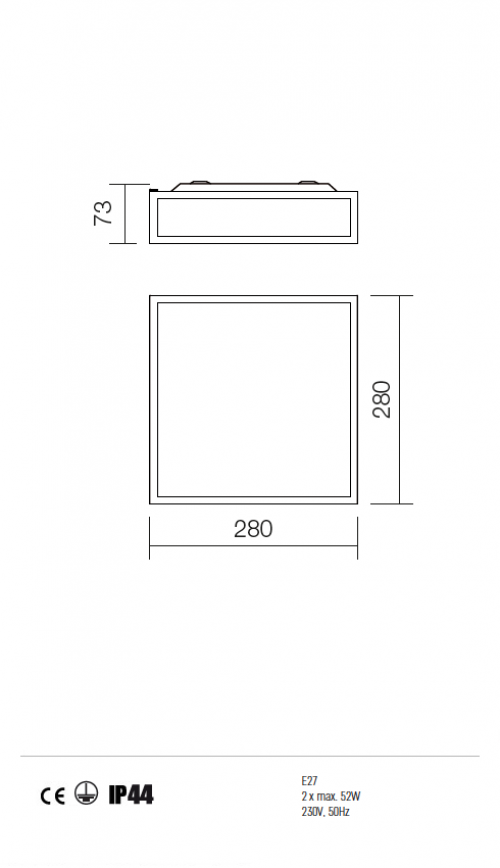 REDO GROUP - wall\ceilling luminaire EGO 01-705 PL 2X60W E27 (MEDIUM) 