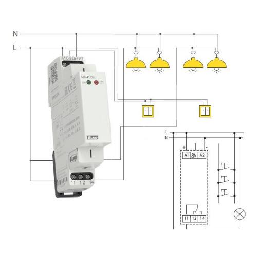 ELKO EP - Pulse relay, silent, 1c / o 16A, 12 ... 240Vac / dc, 1DIN - MR-41/UNI