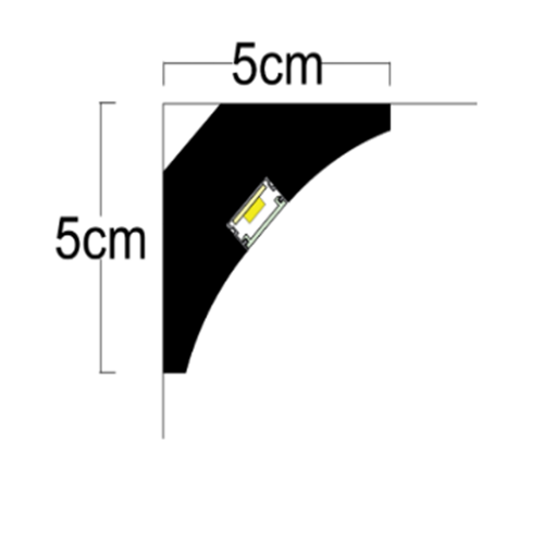 ADORN - Декоративен корниз за индиректно-осветление LD- 75 LightLine™ 5 x 5 x 200 cm