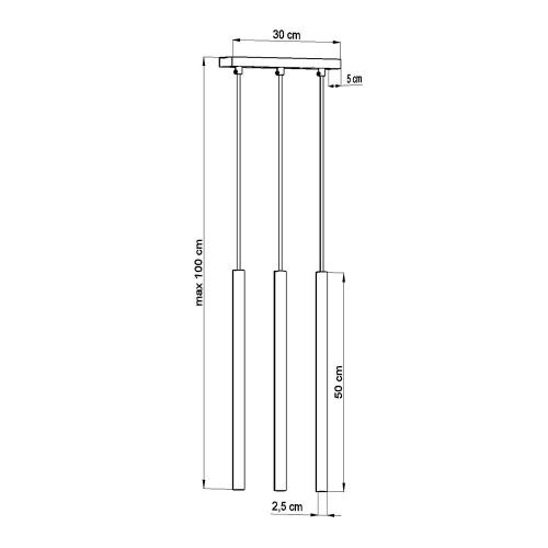 SOLLUX - pendant  lamp  PASTELO 3 black SL.0470